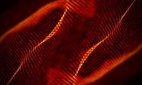 Abstract Red Geometrical Background . Connection structure. Science background Illustrazione stock