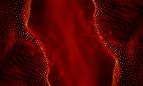 Abstract Red Geometrical Background . Connection structure. Science background Stock Illustration