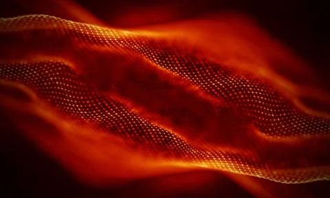 Abstract Red Geometrical Background . Connection structure. Science background Stock Illustration