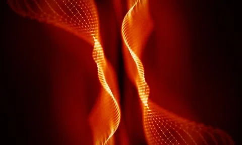Abstract Red Geometrical Background . Connection structure. Science background Stock-Illustration