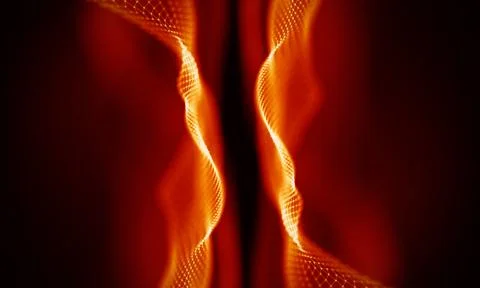 Abstract Red Geometrical Background . Connection structure. Science background Stock-Illustration