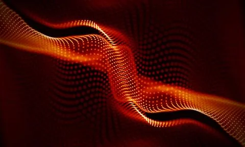 Abstract Red Geometrical Background . Connection structure. Science background Stock Illustration