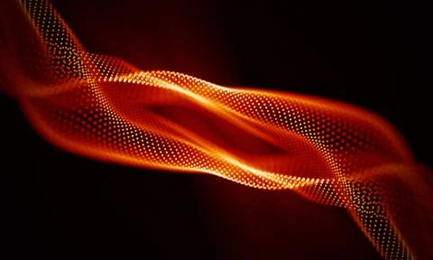 Abstract Red Geometrical Background . Connection structure. Science background Stock Illustration