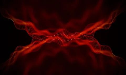 Abstract Red Geometrical Background . Connection structure. Science background Иллюстрация