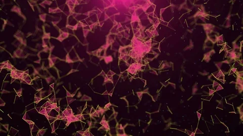 Abstract red geometrical background with moving lines and dots Stock Footage 75464080