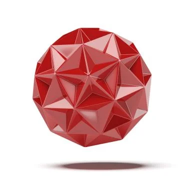 Abstract red geosphere 库存插图