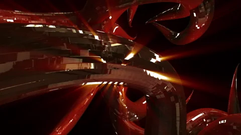 Abstract red glassy tentacles twisting Stock Footage 335092802