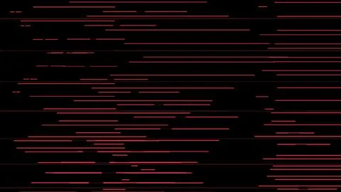 Abstract Red Glitch Lines on Black Background Stock Illustration