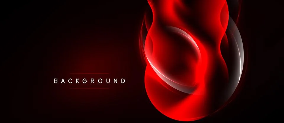 Abstract red glow, dynamic lines, dark background. Modern design element, イラスト素材