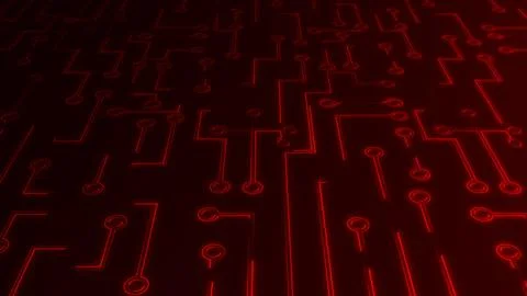 Abstract red glowing circuit board background with a digital sci-fi tech pa.. イラスト素材