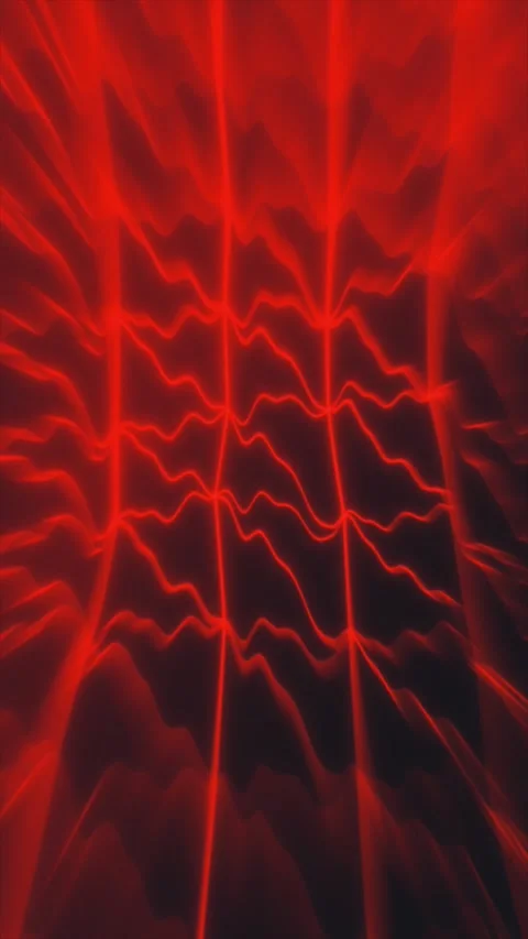 Abstract Red Glowing Data Waves Tunnel Loop Background Stock Footage 334859970