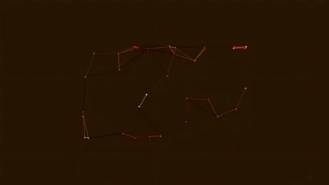 Abstract red glowing digital network map connecting global data nodes on da.. Stock Footage 337165323