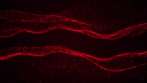 Abstract red glowing digital wave particles background 4K, UHD Stock Footage 299013742