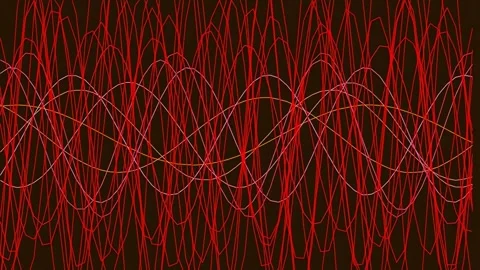 Abstract red glowing digital wave patterns background for futuristic techno.. Stock Footage 340378283
