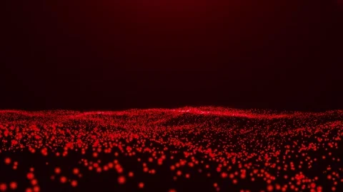 Abstract Red Glowing Particle Wave Seamless Loop 3 Stock Footage 342015010