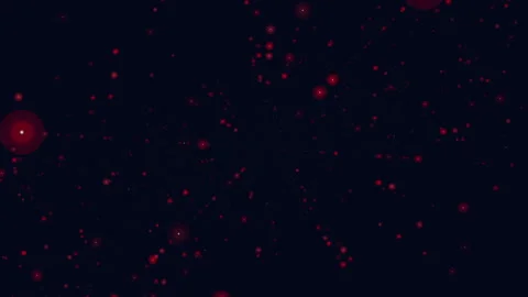 Abstract red glowing particles floating in dark space background, depth field 動画素材 333188725
