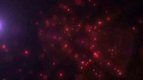 Abstract red glowing particles scattered across a dark background with soft.. Stock Illustration