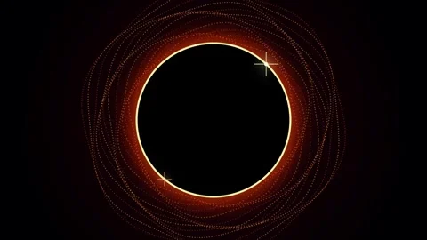 Abstract red glowing rotating circles and dots animation with black copy sp.. Stock Footage 346635363