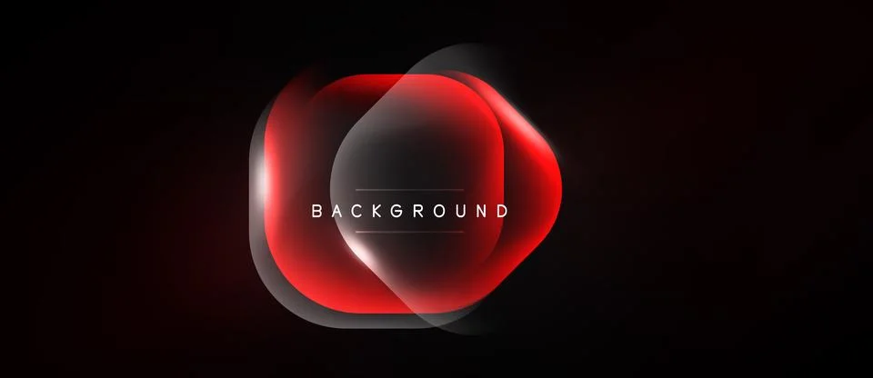 Abstract red glowing shape over black background. Modern design element, Illustrazione stock