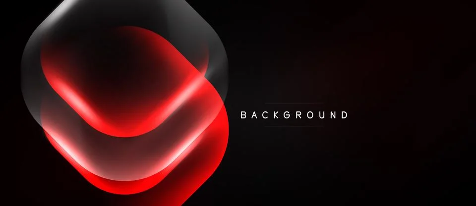 Abstract red glowing shape over black background. Modern design element, dy.. Illustrazione stock