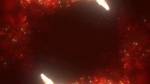 Abstract red glowing spark background with bokeh lights and fiery particles Stock Illustration