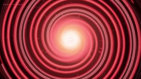 Abstract red glowing spiral vortex with bright central light and rotating Stock Footage 341831307