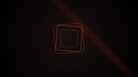 Abstract red glowing square frames rotating on dark background Stock Footage 346506747