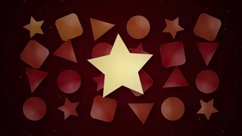 Abstract Red Gold Stellar Geometric Pattern for Festive Background Design Stock Footage 344516313