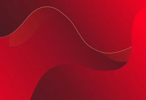 Abstract red gradient and gold wave shapes background Fotos de archivo