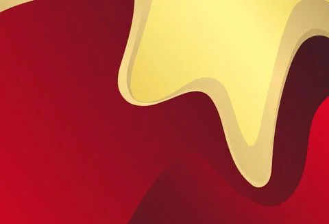 Abstract red gradient and gold wave shapes background Stockfoto's