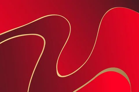 Abstract red gradient and gold wave shapes background Fotos de archivo