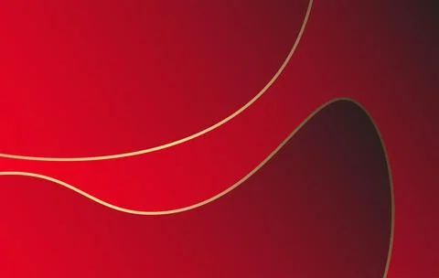 Abstract red gradient and gold wave shapes background Fotos de archivo