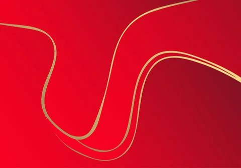 Abstract red gradient and gold wave shapes background Fotos de archivo