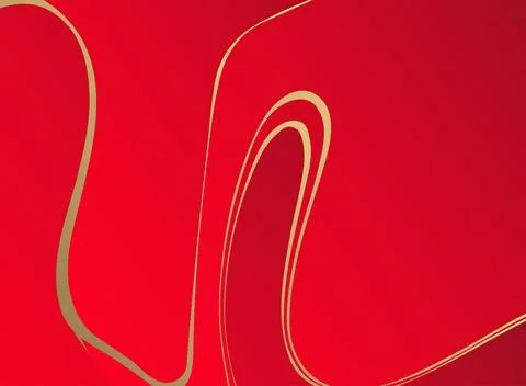 Abstract red gradient and gold wave shapes background Fotos de archivo