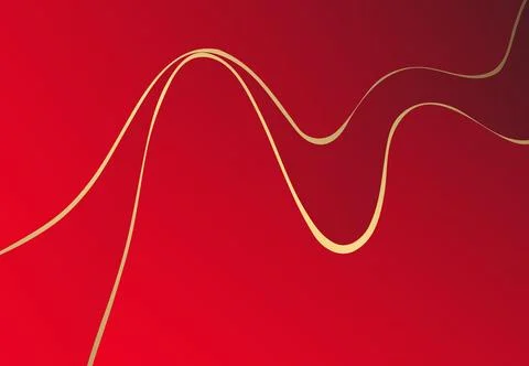 Abstract red gradient and gold wave shapes background Fotos de archivo