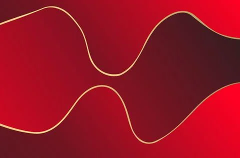 Abstract red gradient and gold wave shapes background Fotos de archivo