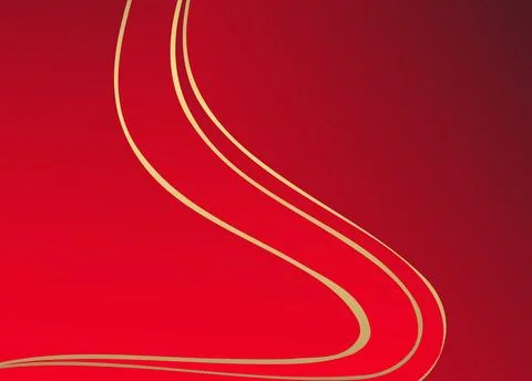 Abstract red gradient and gold wave shapes background Fotos de archivo