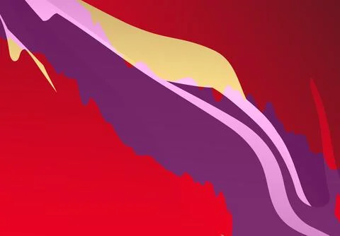 Abstract red gradient and gold wave shapes background Stockfoto's