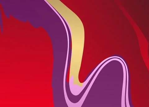 Abstract red gradient and gold wave shapes background Fotos de archivo