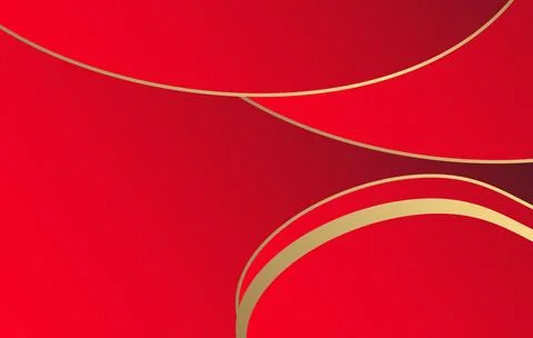 Abstract red gradient and gold wave shapes background Fotos de archivo