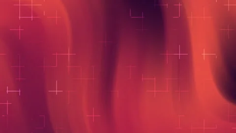 Abstract Red Gradient Flowing Waves with Subtle Grid Overlay and Particles Video stock 343133277
