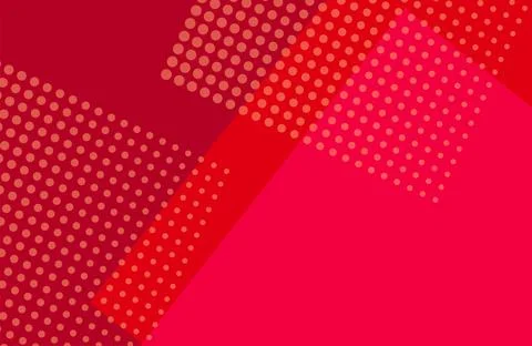 Abstract Red Gradient Polygon Background with Halftone Dots Vector Illustrazione stock