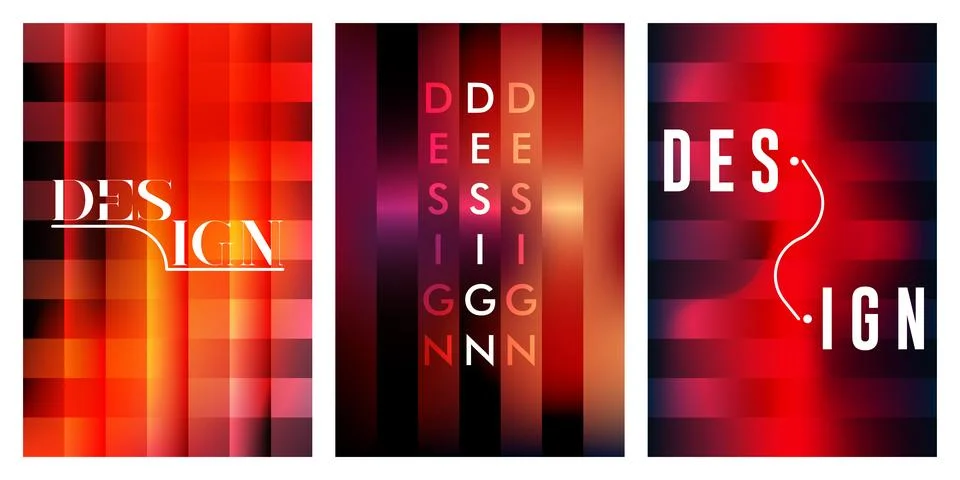 Abstract red gradient poster designs with typography Stock Illustration