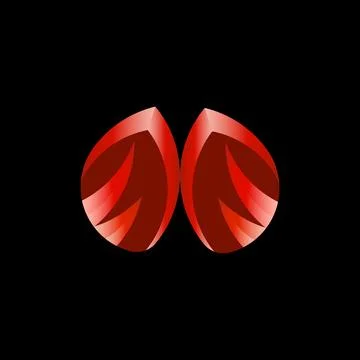 Abstract Red Gradient Teardrop Shapes Stock Illustration