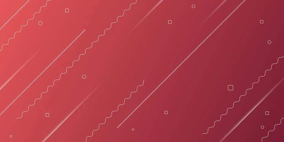Abstract red gradient texture with memphis elements. Stock Illustration
