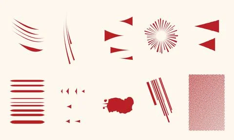 Abstract red graphic elements collection for motion and design projects on .. 스톡 일러스트