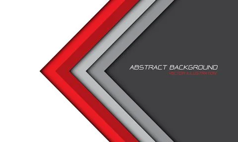 Abstract red gray arrow white background Stock Illustration