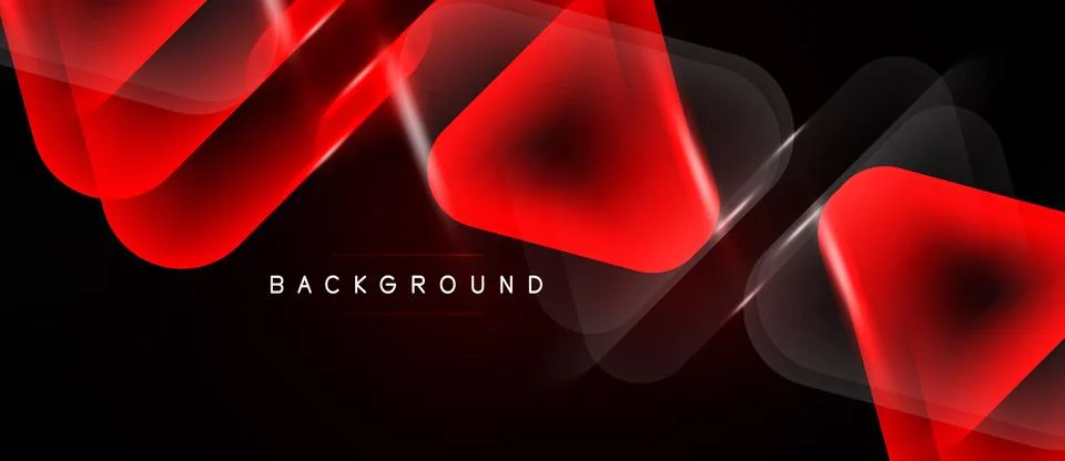 Abstract red, gray layers over black background. Modern design with glowing Illustrazione stock