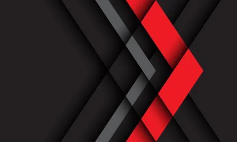 Abstract red grey arrow direction on dark design modern futuristic technology Stock Illustration