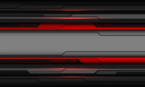 Abstract red grey black metallic overlap cyber shadow geometric design modern Stock Illustration